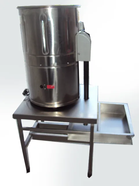 Mesa com descascador de batata
