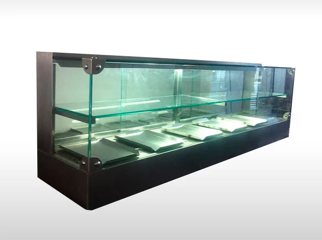 Vitrine horizontal em inox